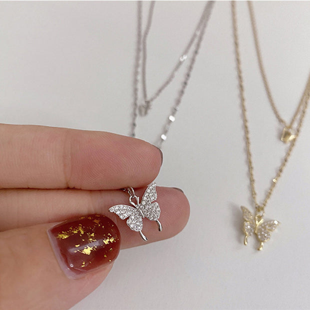 Ladies Shiny Butterfly Necklaces